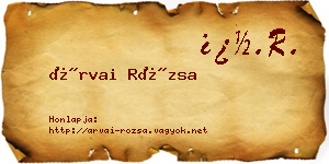 Árvai Rózsa névjegykártya