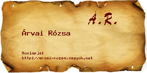 Árvai Rózsa névjegykártya