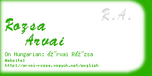 rozsa arvai business card